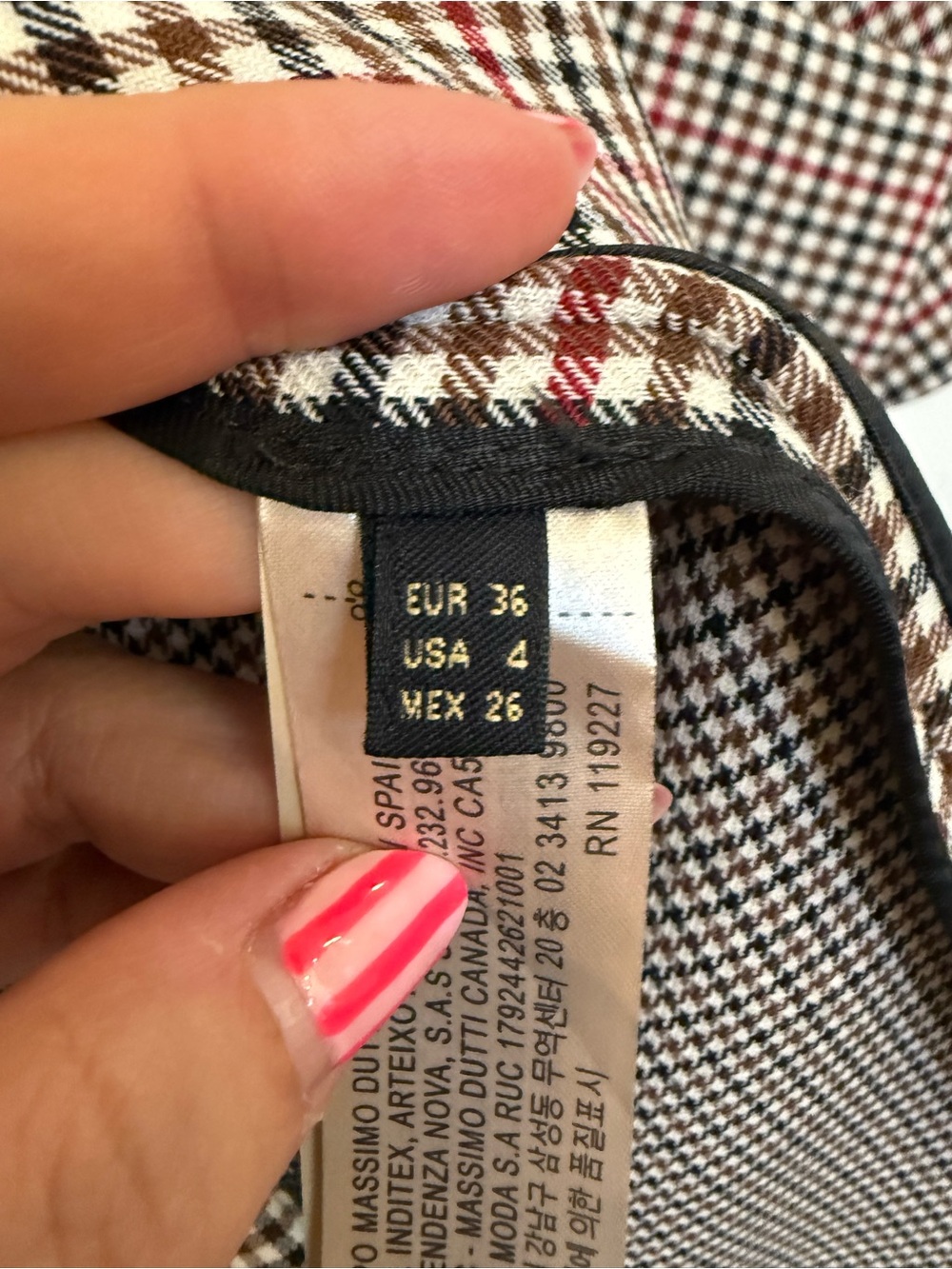 Massimo Dutti Beige Plaid Wool Blend Fitted Button Blazer Career Jacket Coat 4 - Picture 5 of 6